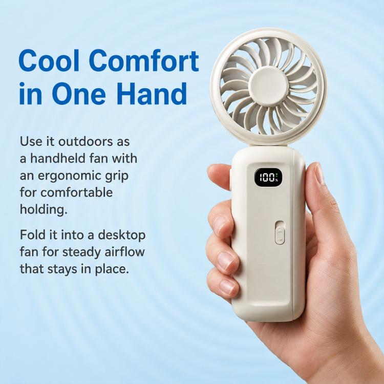 Mini ventilatore pieghevole con clip per ombrello ricaricabile portatile