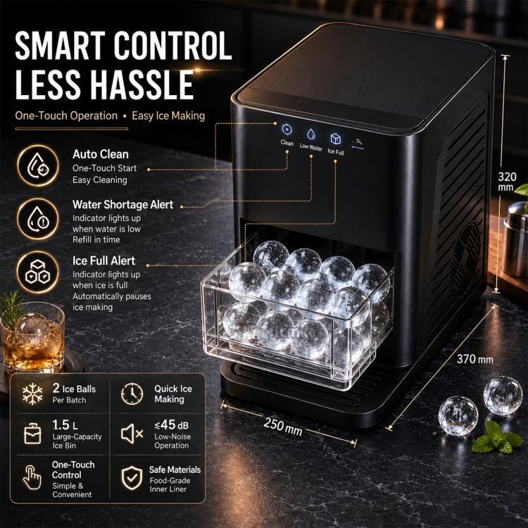 Macchina per ghiaccio sferica completamente automatica di medie dimensioni per uso domestico, US Plug, UK Plug, EU Plug