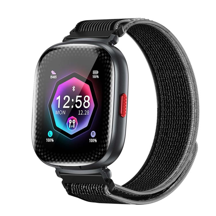 D22 Cuffie TWS 2 in 1 Smartwatch, supporto per chat AI e traduzione intelligente, Nylon  Strap, Silicone Strap