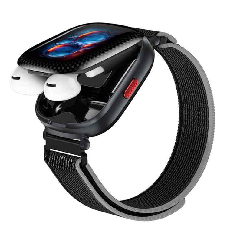 D22 Cuffie TWS 2 in 1 Smartwatch, supporto per chat AI e traduzione intelligente, Nylon  Strap, Silicone Strap