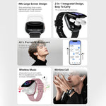 D22 Cuffie TWS 2 in 1 Smartwatch, supporto per chat AI e traduzione intelligente, Nylon  Strap, Silicone Strap