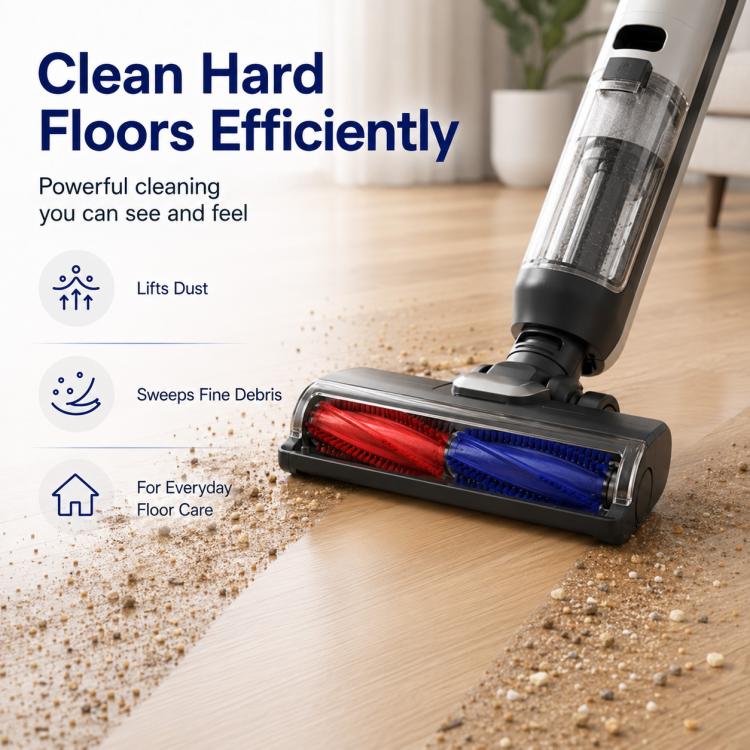 Spazzola di ricambio a doppio rullo con setole per pulitore per pavimenti bagnati, Bristle Rollers Brush