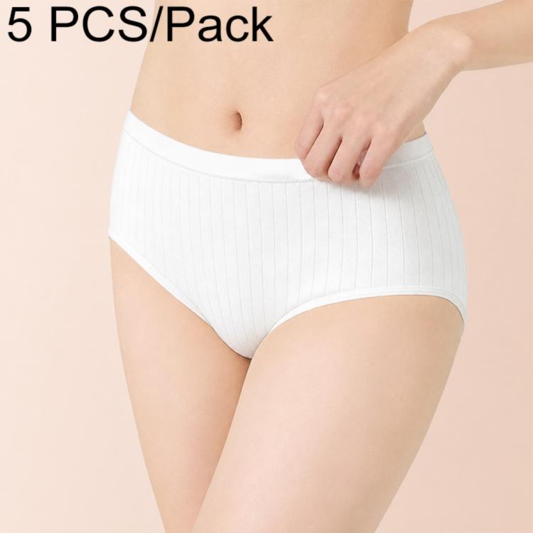 Confezione da 5 pezzi di mutande monouso da donna in cotone sterilizzato con cavallo basso., M, L, XL, XXL, XXXL