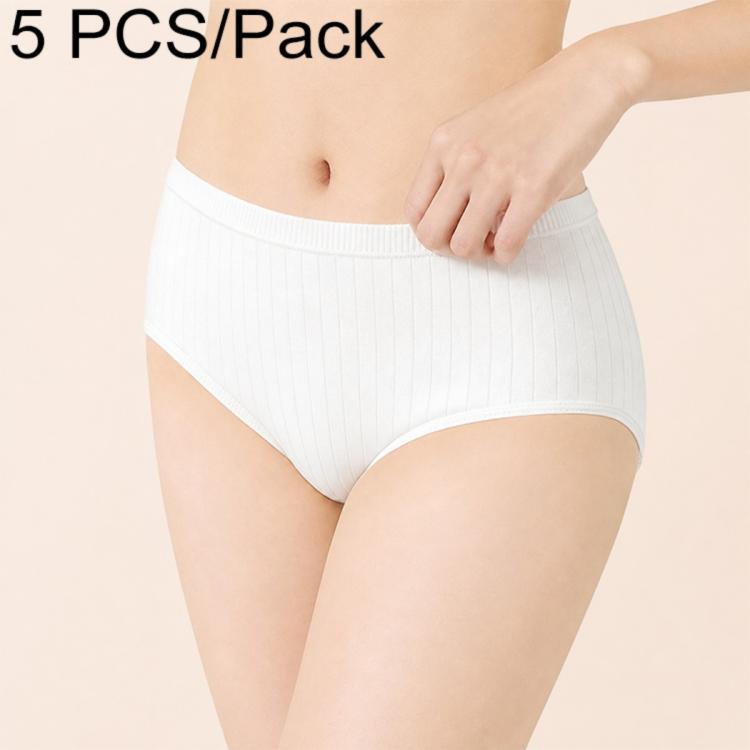 Confezione da 5 pezzi di mutande monouso da donna in cotone sterilizzato con cavallo basso., M, L, XL, XXL, XXXL