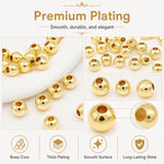 100 pezzi/confezione Perline distanziatrici rotonde placcate oro per la creazione di gioielli fai da te, finitura liscia, foro dritto, 2mm Hole 0.8mm, 2.5mm Hole 1.0mm, 3mm Hole 1.2mm, 3mm Hole 1.5mm