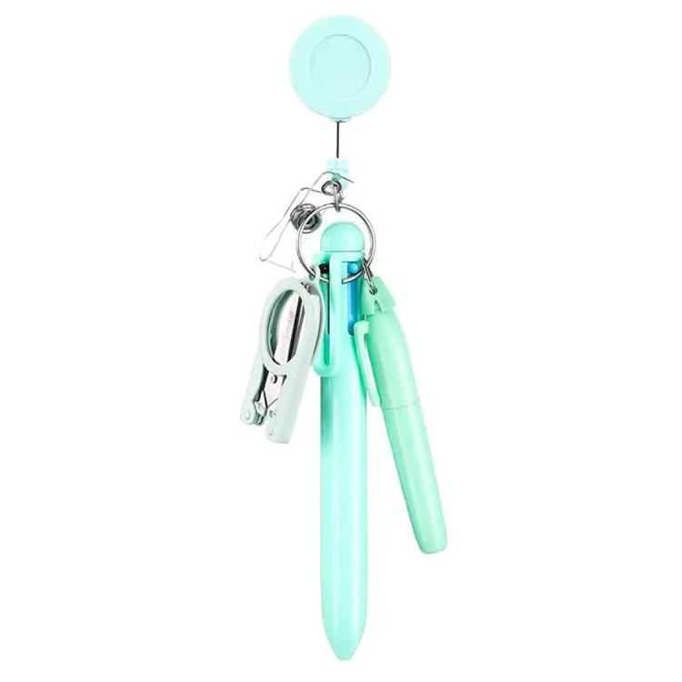 Set di penne per infermieri in stile macaron con portabadge retrattile