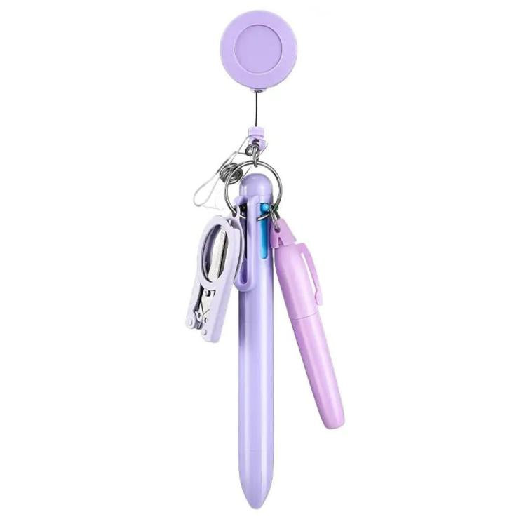 Set di penne per infermieri in stile macaron con portabadge retrattile