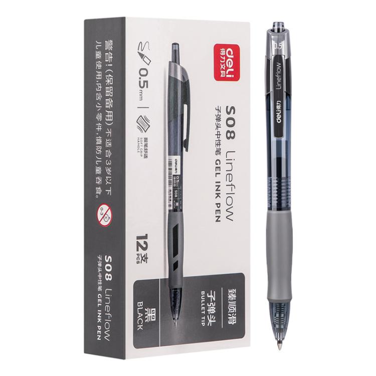 Set da 12 penne gel retrattili con punta da 0,5 mm per una scrittura fluida.