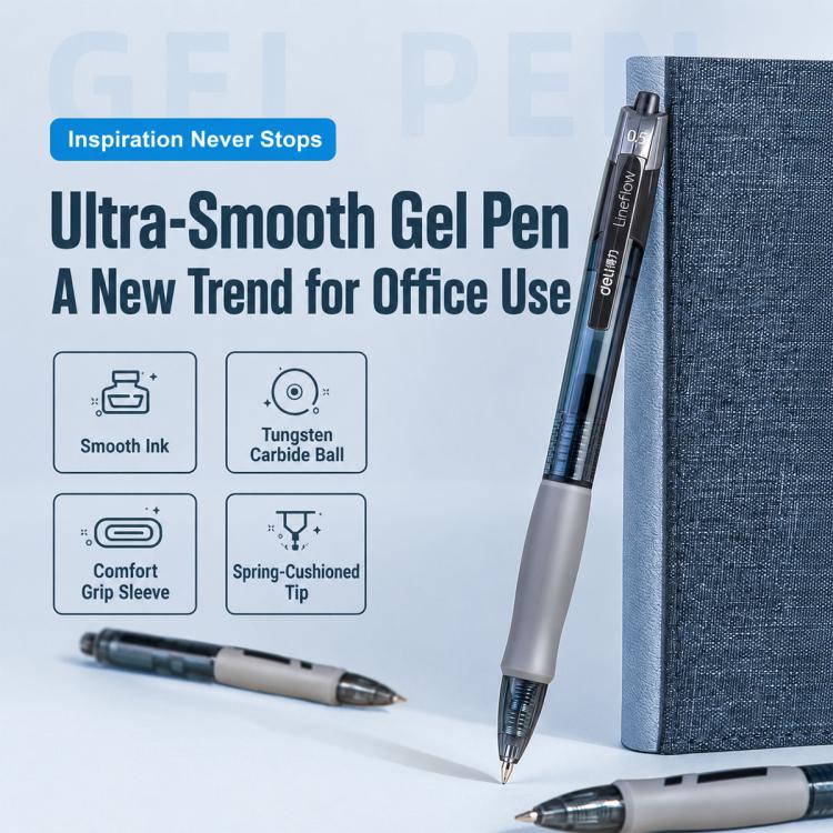 Set da 12 penne gel retrattili con punta da 0,5 mm per una scrittura fluida.
