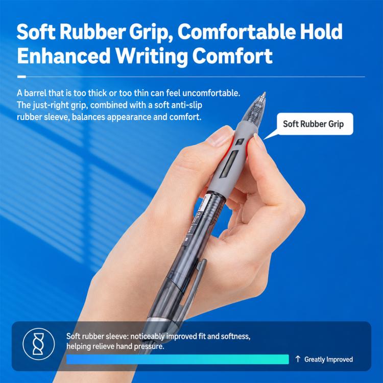 Set da 12 penne gel retrattili con punta da 0,5 mm per una scrittura fluida.