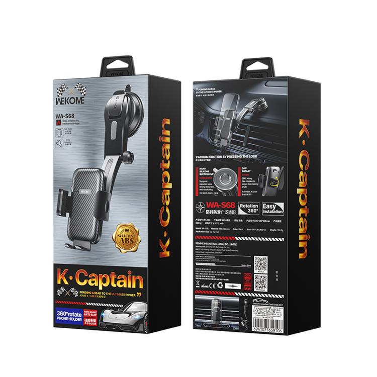 WK WP-S68 K-Captain Yaoyn Supporto meccanico per auto con braccio pieghevole a ventosa, WP-S68