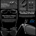 Occhiali intelligenti W610T con intelligenza artificiale, fotocamera HD da 8 MP, chiamate Bluetooth, registrazione video, trasmissione Wi-Fi e assistente vocale AI., Anti Blue Light Lens, Sunglasses, Photochromic