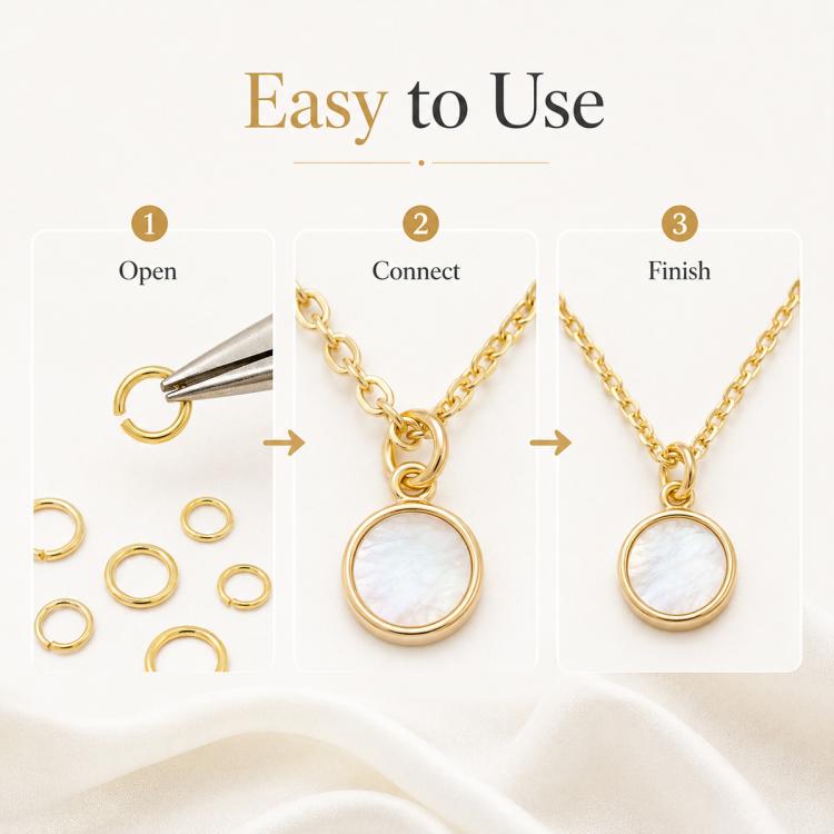 Confezione da 100 anelli di congiunzione aperti per la creazione di gioielli fai da te., Flat-Cut Loop 0.5x3mm, Flat-Cut Loop 0.5x4mm, Flat-Cut Loop 0.6x3.5mm, Flat-Cut  Loop 0.7x4mm