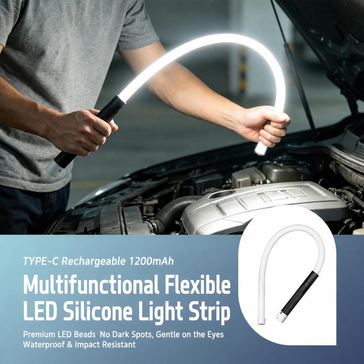 Faro da lavoro a LED multifunzione portatile e flessibile per esterni, ideale per riparazioni auto., White Light, Multi-mode RGB