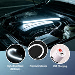 Faro da lavoro a LED multifunzione portatile e flessibile per esterni, ideale per riparazioni auto., White Light, Multi-mode RGB