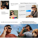Occhiali audio intelligenti MT5 con intelligenza artificiale, cuffie a orecchio aperto, chiamate Bluetooth, assistente vocale intelligente AI, Sunglasses, Anti Blue Light Lens