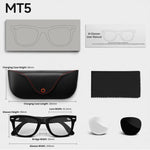 Occhiali audio intelligenti MT5 con intelligenza artificiale, cuffie a orecchio aperto, chiamate Bluetooth, assistente vocale intelligente AI, Sunglasses, Anti Blue Light Lens