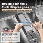 Ponte regolabile per lavello, supporto antiscivolo per pietra per affilare per lavello da cucina, ABS, Carbon Steel