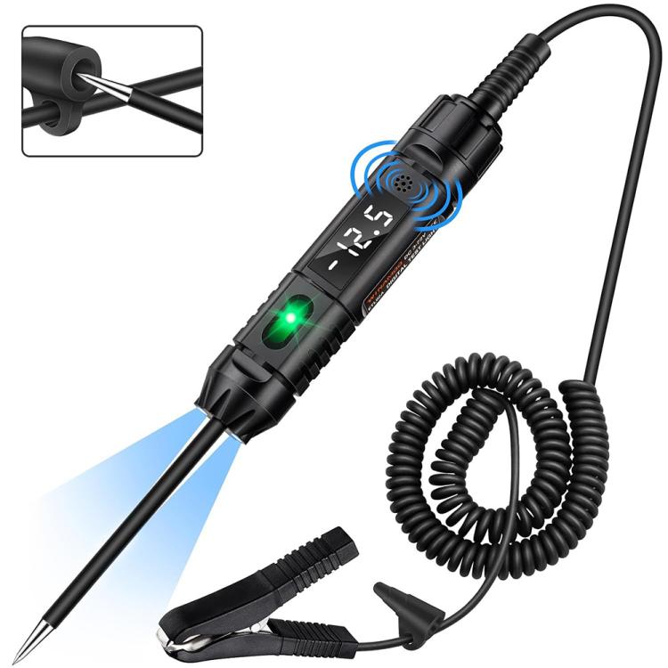 Tester per circuiti automobilistici con indicatore di polarità e luce di lavoro
