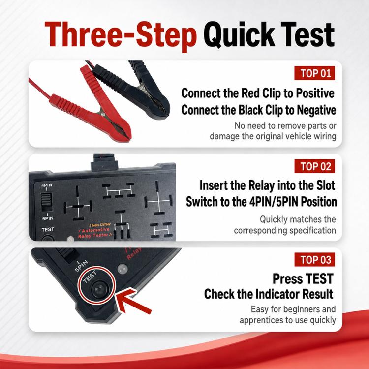 Tester universale per relè automobilistici DW950 12V/24V