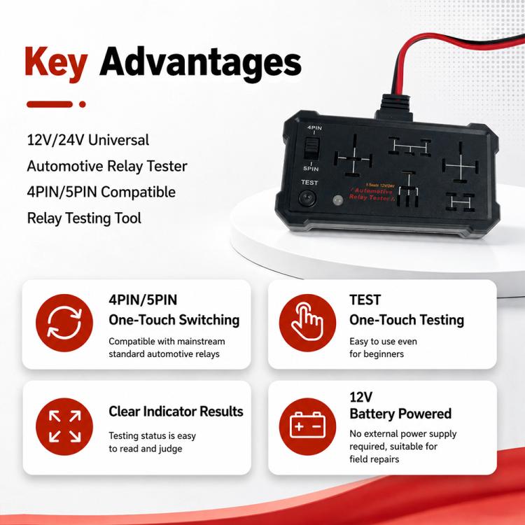 Tester universale per relè automobilistici DW950 12V/24V