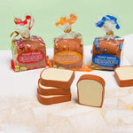 Confezione da 5 gomme da cancellare a forma di toast con simpatici cartoni animati