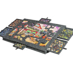 Tavolo puzzle portatile in feltro con 6 cassetti per l'ordinamento, ideale per bambini., 77x53.6x3.5cm