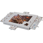 Tavolo puzzle portatile in feltro con 6 cassetti per l'ordinamento, ideale per bambini., 77x53.6x3.5cm