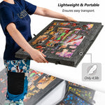 Tavolo puzzle portatile in feltro con 6 cassetti per l'ordinamento, ideale per bambini., 77x53.6x3.5cm