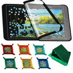 Tappetino per puzzle pieghevole e rinforzato, dimensioni: 56x81 cm, Green with Sorting Trays, Green with Stand, Black with Serged Edges, Black with Sorting Trays, Black with Stand