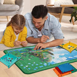 Tappetino per puzzle pieghevole e rinforzato, dimensioni: 56x81 cm, Green with Sorting Trays, Green with Stand, Black with Serged Edges, Black with Sorting Trays, Black with Stand
