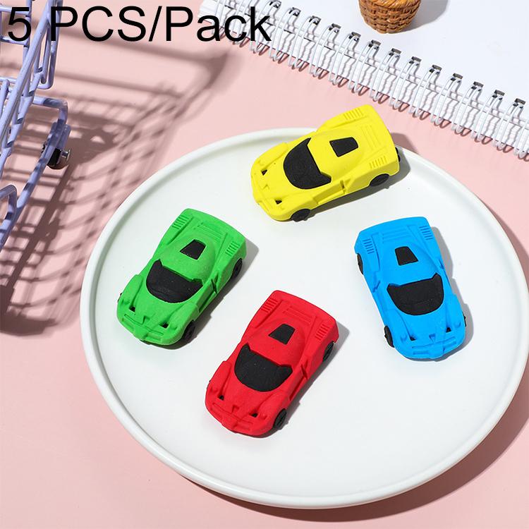 Confezione da 5 gomme da cancellare 3D creative con simpatici cartoni animati, senza residui, colore casuale.
