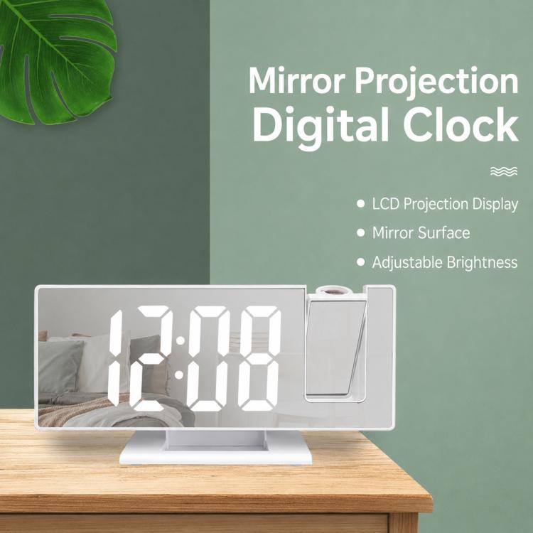 Orologio elettronico digitale multifunzione con ampio display e proiezione a specchio a LED DS-3618LP, sveglia digitale con funzione multifunzione.