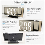 Orologio elettronico digitale multifunzione con ampio display e proiezione a specchio a LED DS-3618LP, sveglia digitale con funzione multifunzione.