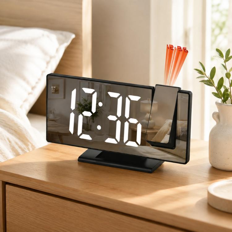 Orologio elettronico digitale multifunzione con ampio display e proiezione a specchio a LED DS-3618LP, sveglia digitale con funzione multifunzione.