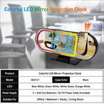 Sveglia elettronica con display a LED DS-3827LP, proiezione a specchio con luce ambientale RGB.
