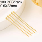 Confezione da 100 spilli a testa sferica in rame placcato oro per la creazione di gioielli fai da te., 1.8mm Ball Pin 0.5x20mm, 1.8mm Ball Pin 0.5x22mm, 1.8mm Ball Pin 0.5x24mm, 1.8mm Ball Pin 0.5x30mm