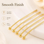 Confezione da 100 spilli a testa sferica in rame placcato oro per la creazione di gioielli fai da te., 1.8mm Ball Pin 0.5x20mm, 1.8mm Ball Pin 0.5x22mm, 1.8mm Ball Pin 0.5x24mm, 1.8mm Ball Pin 0.5x30mm