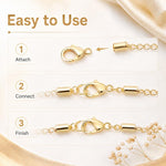 Confezione da 20 pezzi di chiusure a moschettone placcate in oro per bracciali e collane, fibbie a molla per la creazione di gioielli fai da te., 301#10mm, 302#12mm, 901#10mm, 902#12mm