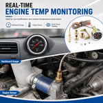 Indicatore di temperatura dell'acqua meccanico a doppio display per modifiche auto con 3 adattatori, Dual-Display Water Temperature Gauge