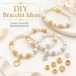 Confezione da 5 perline distanziatrici con foro e zirconi incastonati, placcate in oro, per la creazione di gioielli fai da te., Honeycomb Coin Zircon 4.5mm, Dual-Hole Zircon Bead, Zircon Heart-Shaped Bead, Planet Orbit Zircon, Zircon Spacer 6mm       ...