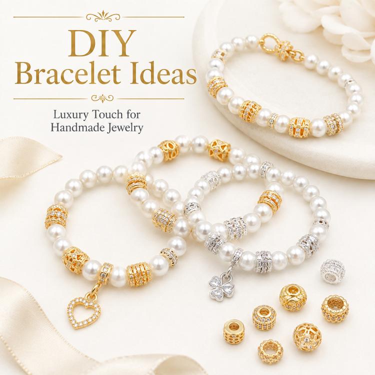 Confezione da 5 perline distanziatrici con foro e zirconi incastonati, placcate in oro, per la creazione di gioielli fai da te., Honeycomb Coin Zircon 4.5mm, Dual-Hole Zircon Bead, Zircon Heart-Shaped Bead, Planet Orbit Zircon, Zircon Spacer 6mm       ...