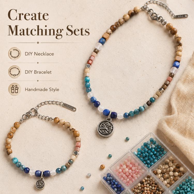 Perline sciolte sfaccettate naturali, accessori fai da te per bracciali e collane