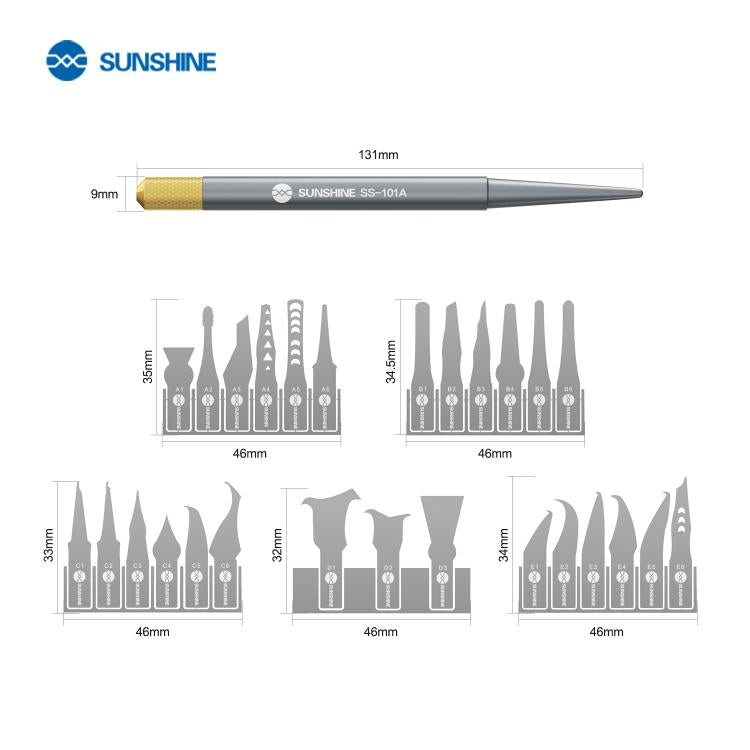 Set lame precisione SUNSHINE SS-101A per riparazione circuiti integrati
