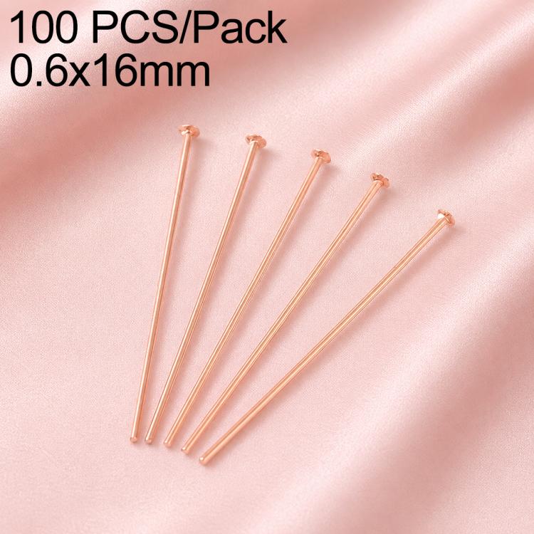 Confezione da 100 perni in ottone placcato oro con testa a sfera per la creazione di orecchini e gioielli fai da te., 0.6x16mm, 0.6x18mm