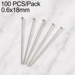 Confezione da 100 perni in ottone placcato oro con testa a sfera per la creazione di orecchini e gioielli fai da te., 0.6x16mm, 0.6x18mm