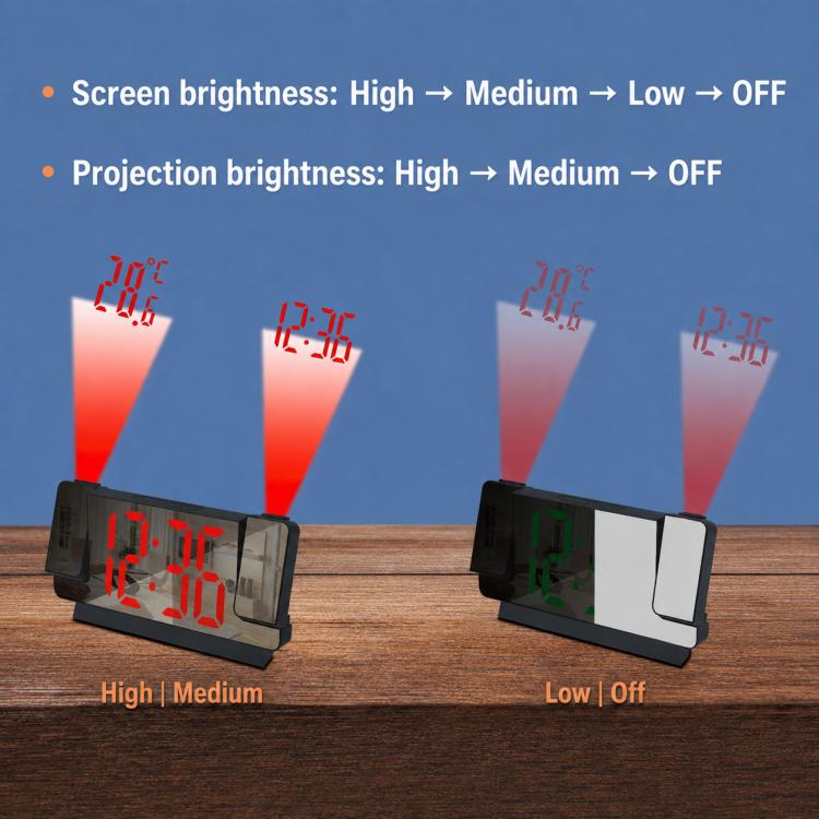 Orologio digitale elettronico multifunzione DS-3822LP con schermo LED a doppia proiezione e specchio.