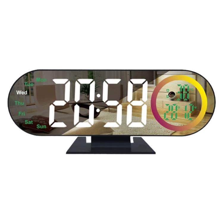 Orologio digitale da tavolo DS-3827LW con display a LED colorato e specchio elettronico.