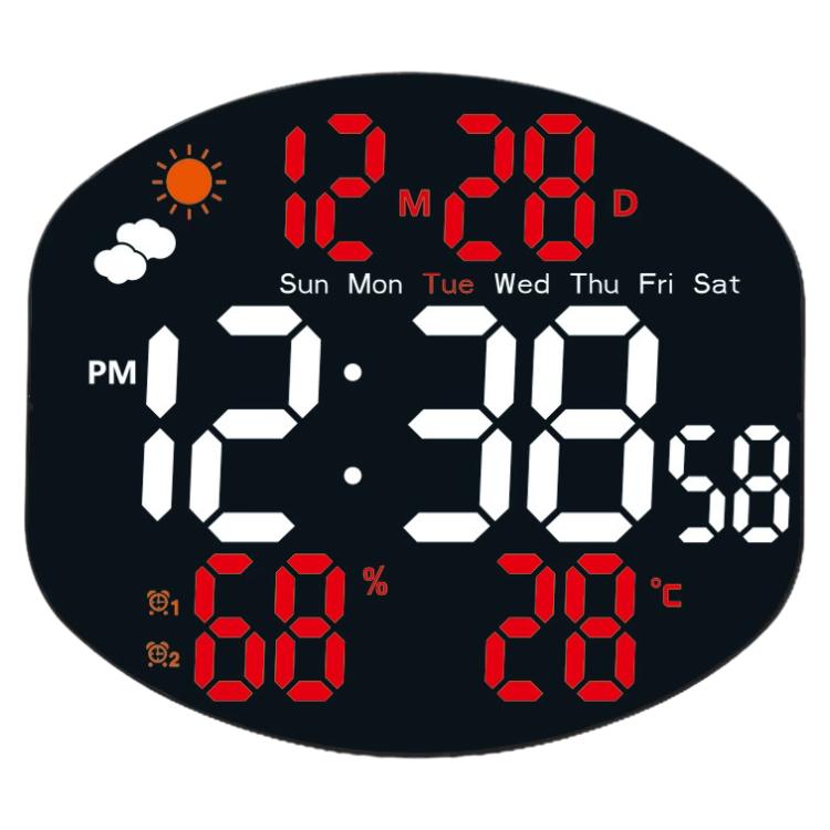 DS-3816L Orologio elettronico digitale multifunzione a LED con ampio schermo, visualizzazione meteo e telecomando