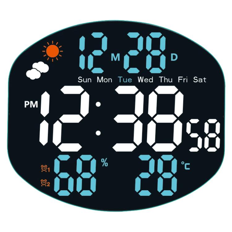 DS-3816L Orologio elettronico digitale multifunzione a LED con ampio schermo, visualizzazione meteo e telecomando